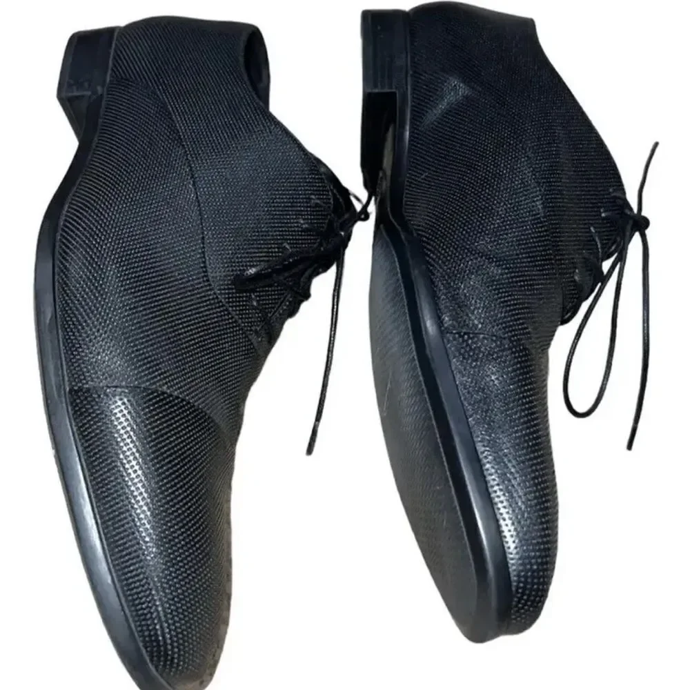 ✨Giorgio Armani Black Textured Leather Lace Up Oxfords✨